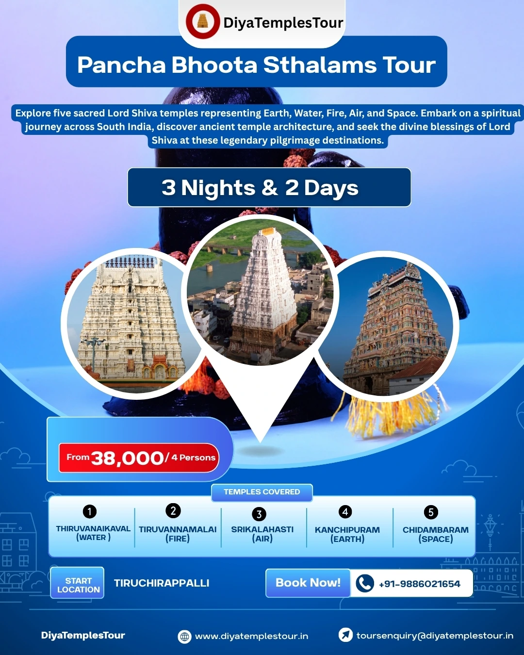 Pancha Bhoota Temples Tour